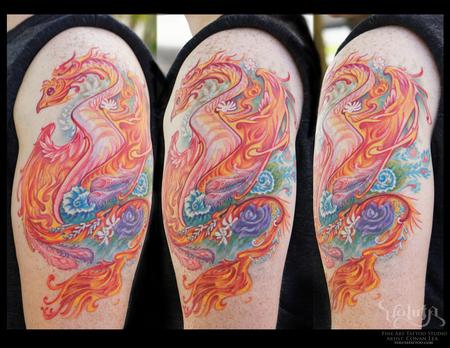 Tattoos - Soft Nouveau Phoenix Tattoo - 64490